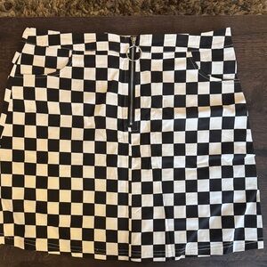 ASOS Black and White Checkered Mini Skirt